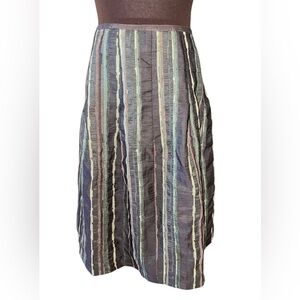FELICIA & Co Brown and Multi Color Embroidered Stripe Skirt Size 8